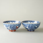 波佐見焼 染付 祥瑞鳳凰一閑人 菊彫ご飯茶碗 12cm Takayama Studio1156
