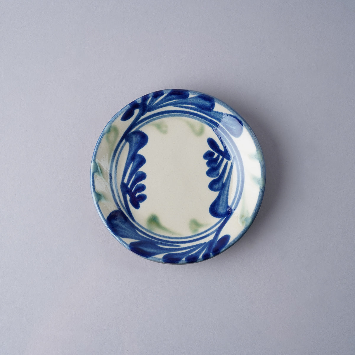 壺屋焼 やちむん 唐草 四寸皿 13cm 線引唐草 Toushin Studio1156