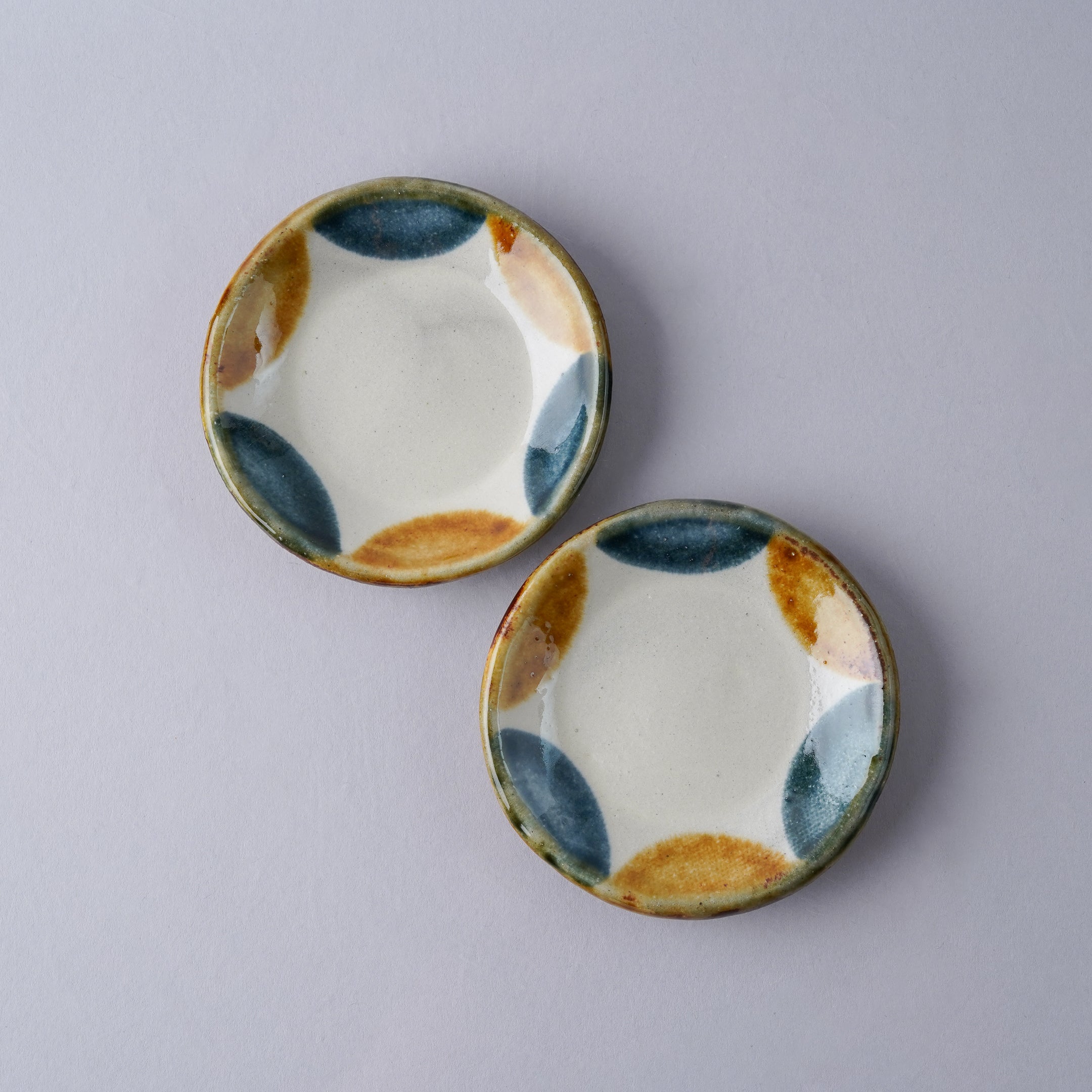 壺屋焼 やちむん ドット 三寸皿 9.5cm ドット(呉須飴) Toushin Studio1156