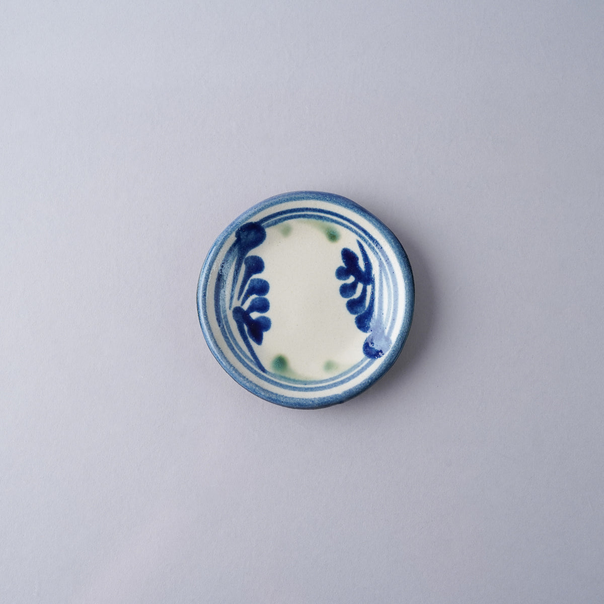 壺屋焼 やちむん 唐草 三寸皿 9.5cm 線引唐草 Toushin Studio1156