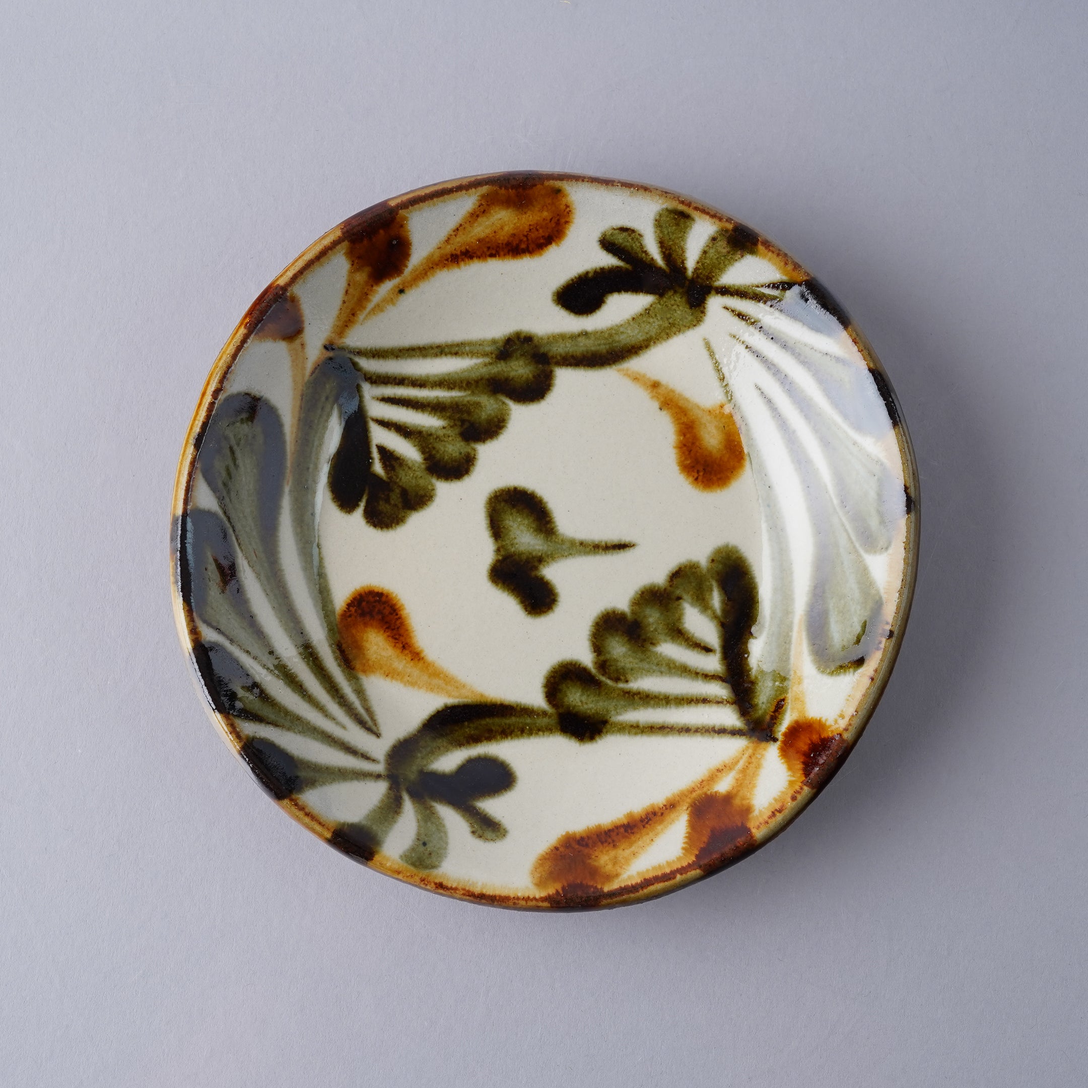 花笠　やちむん　5寸 やちむん 陶眞窯 5寸皿 ドット Yachimun Plate 15cm Dot #404