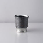 波佐見焼 ワビカップ ボーダー フリーカップ 300ml 銀彩 Wazan Studio1156
