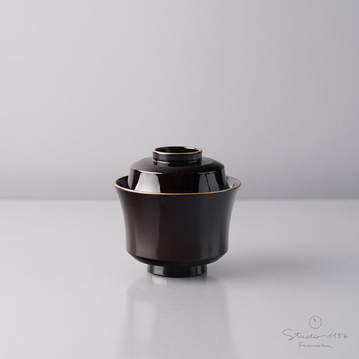 越前漆器 嵐山小吸椀 210ml [食洗機対応] 溜内黒天金 Echizen Studio1156