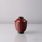 越前漆器 菊型箸洗椀 200ml [食洗機対応] 銀朱鍔黒 Echizen Studio1156