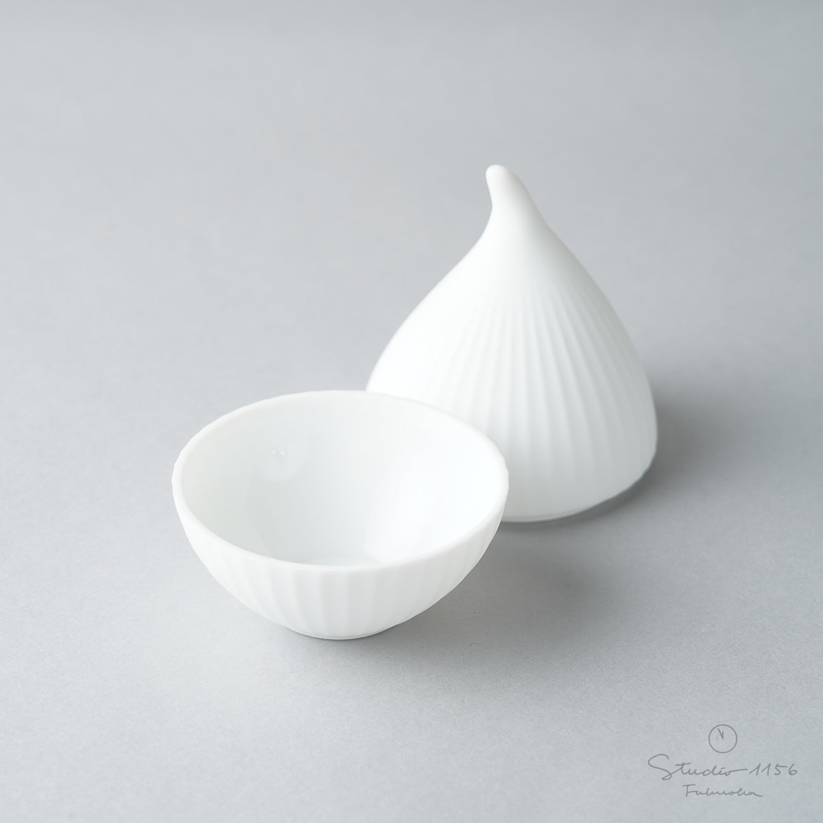 有田焼 ホワイトマット オニオンアミューズボウル w/ Lid 6.5cm Yamahei Studio1156