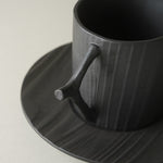 有田焼 ブラック 木目コーヒーカップ&ソーサー 160ml Yamahei Studio1156