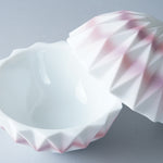 有田焼 ライラックピンク ダイヤ彫 ボウル w/ Lid 10cm Yamahei Studio1156