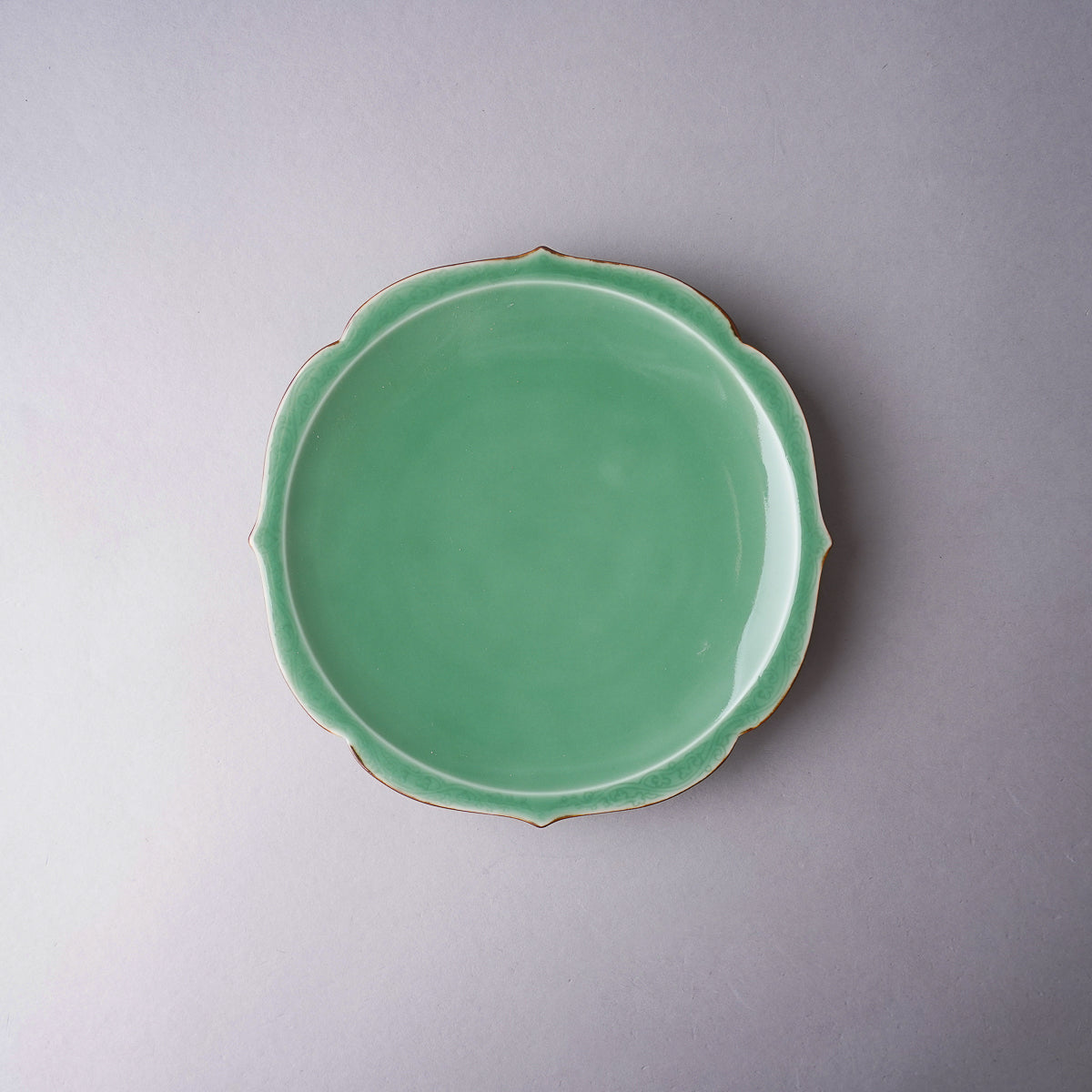 有田焼 桔梗渕 六五寸平皿 20cm 砧青磁渕錆 Zuiho Studio1156