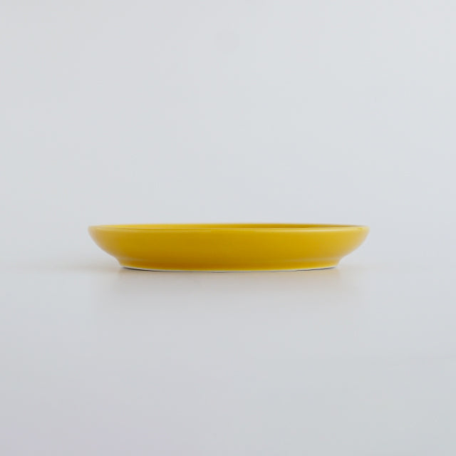 有田焼 フラット二重高台皿 イエロー 15cm Kanezen Studio1156