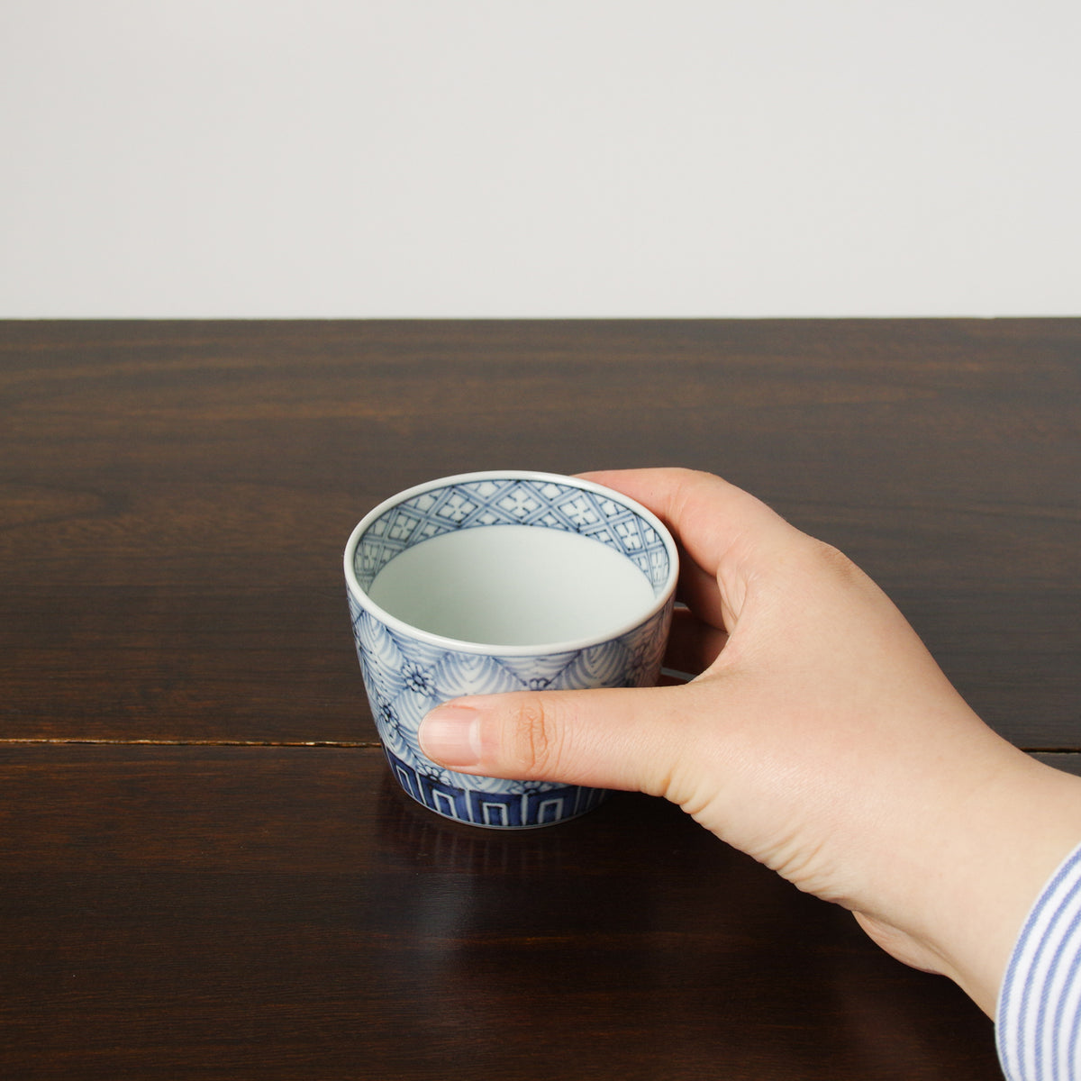 有田焼 染付 草花地文 そば猪口(大) 220ml Riso Studio1156