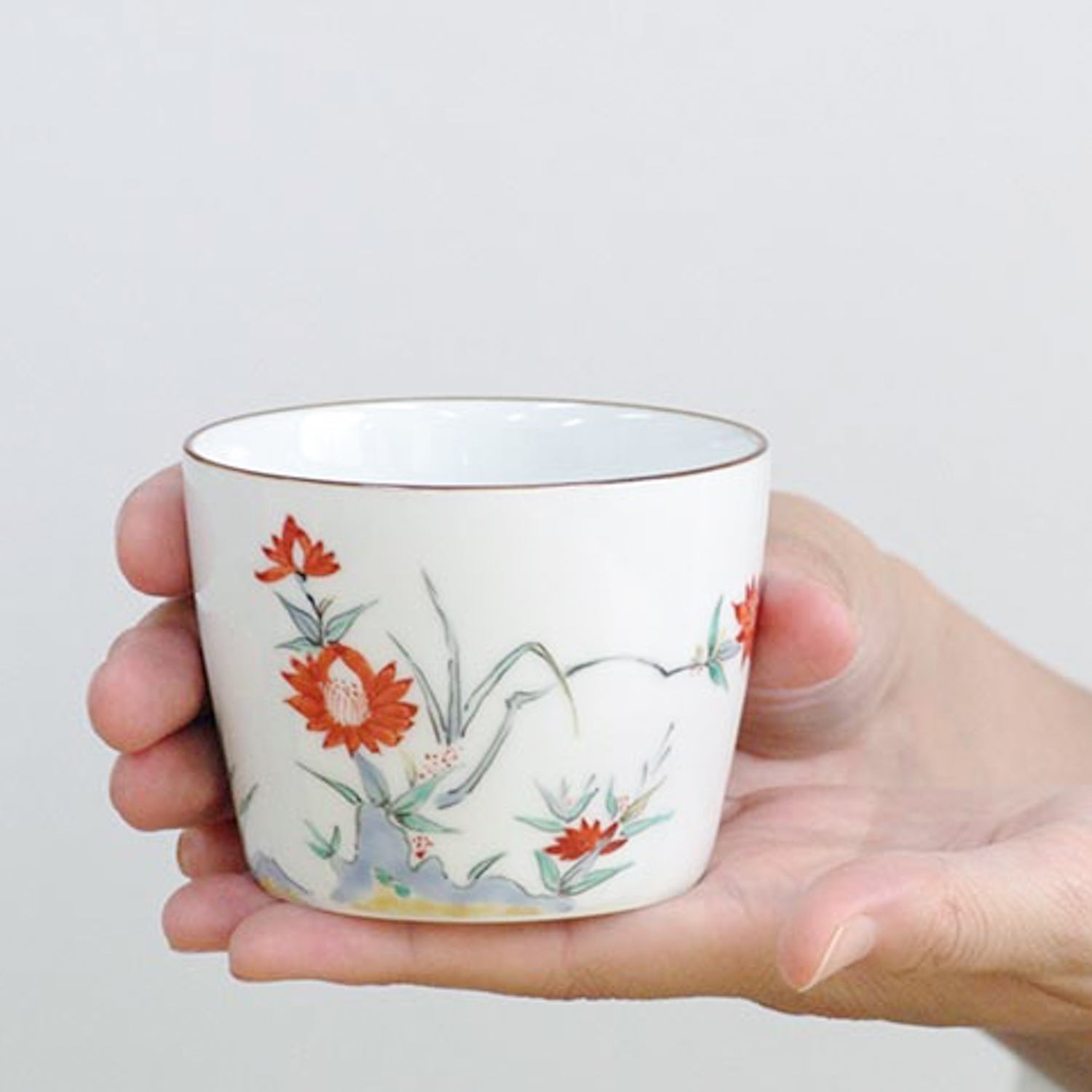 有田焼 色絵 牡丹文 そば猪口(大) 220ml 有田焼 李荘窯 Studio1156