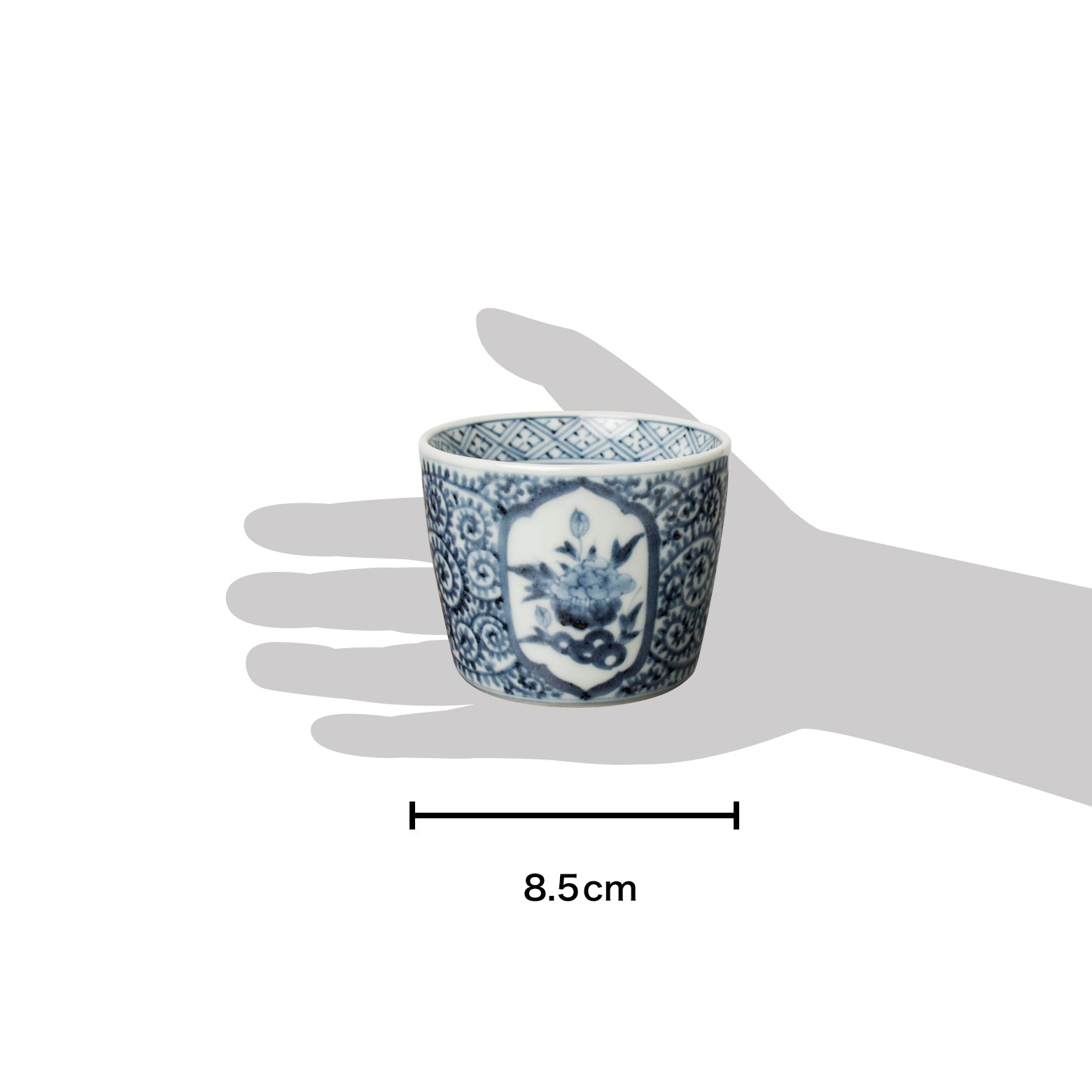 有田焼 染付 蛸唐草草花文 そば猪口(大) 220ml Riso Studio1156