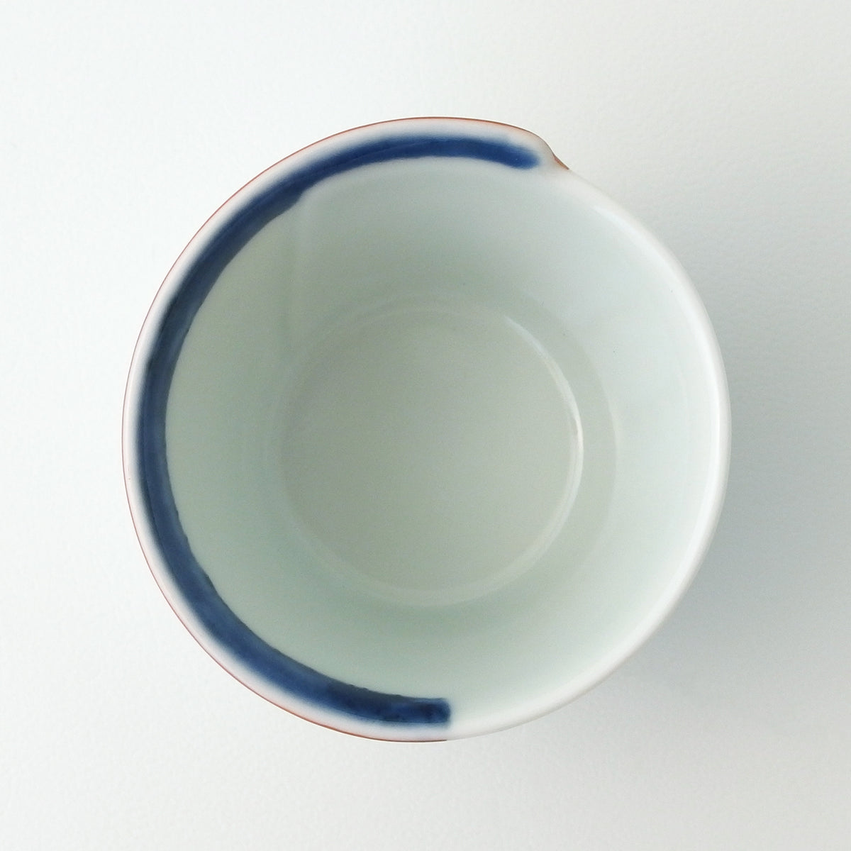 有田焼 十草赤帯曲げ輪珍味入(盃) 35ml Denpei Studio1156
