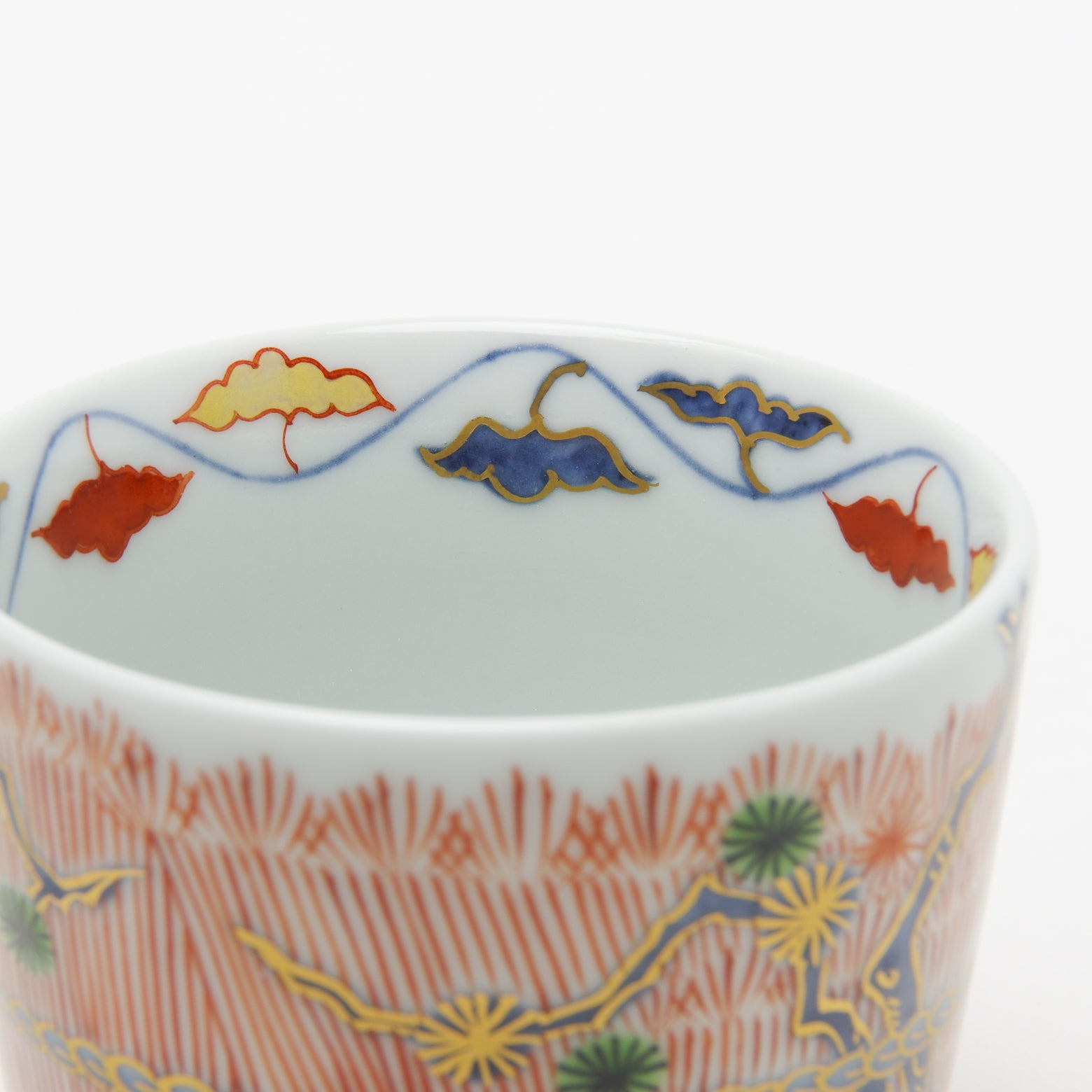 有田焼 色絵 松桜芝垣文 そば猪口(大) 220ml Riso そば猪口 Studio1156