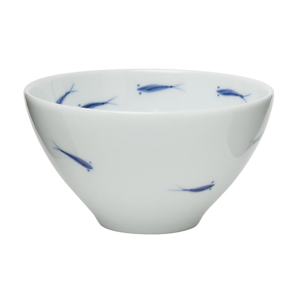 有田焼 メダカ 平仙茶(青/内8匹) 180ml 李荘窯の通販