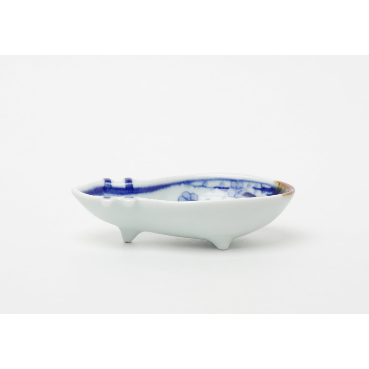有田焼 染付 びわ型三ツ足小皿(松竹梅) 11.5cm Ojiyama Studio1156