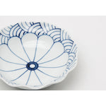 有田焼 染付 菊割青海波 四寸深皿 12.5cm Teizan Studio1156
