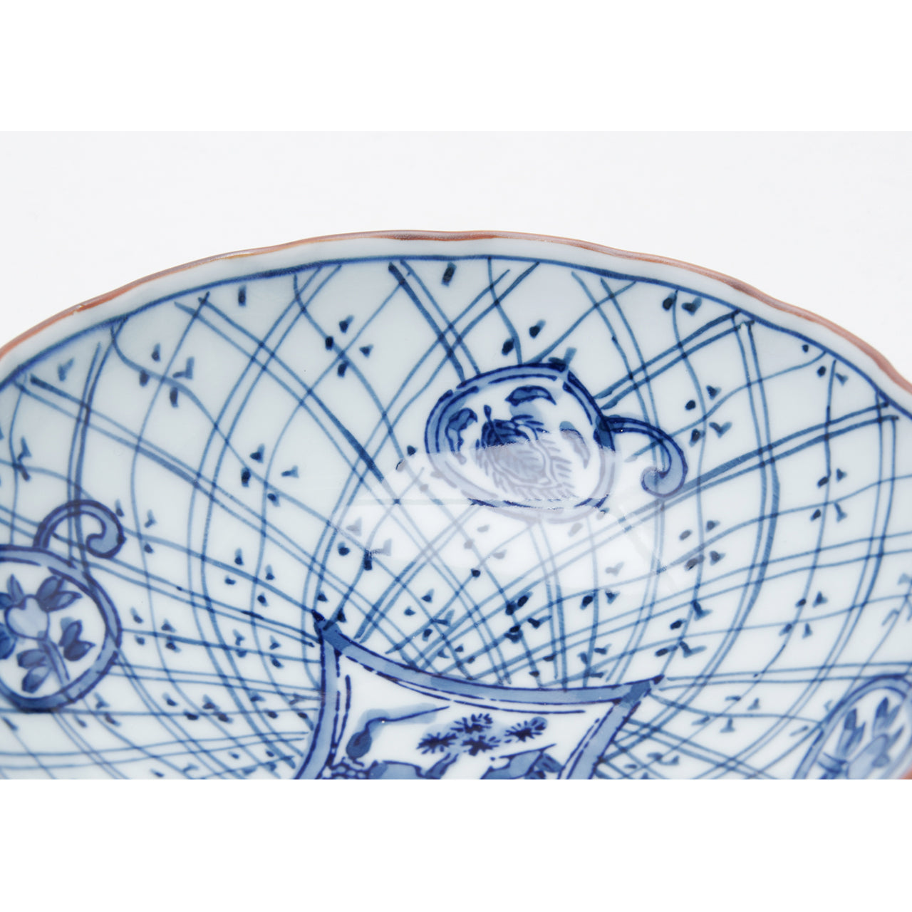 有田焼 見込山水地紋 預け鉢 中鉢 15cm Teizan Studio1156