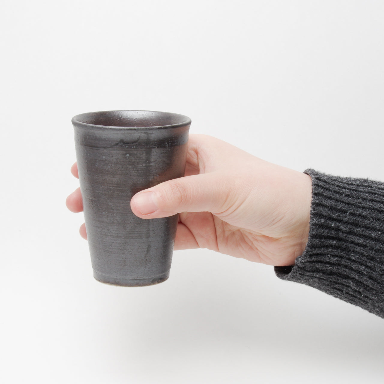 伊万里焼 黒陶 内サビ ビアカップ 250ml Tamori Title  Studio1156