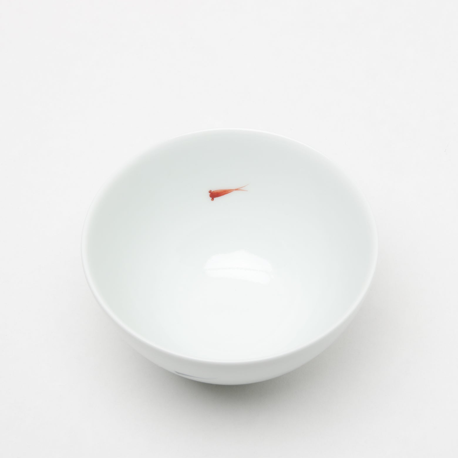 有田焼 メダカ 平仙茶(外青/内赤1匹) 180ml Riso Title  Studio1156