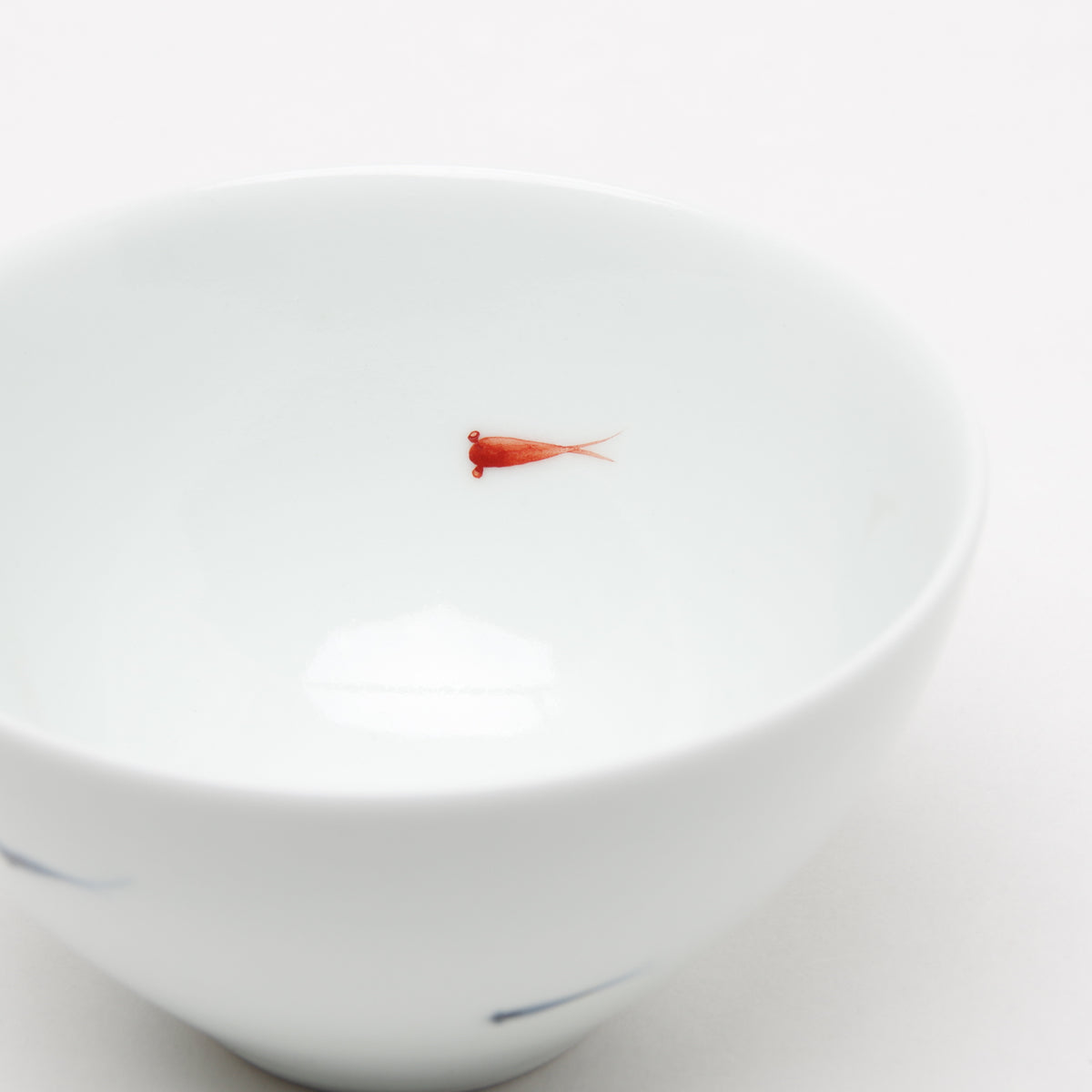 有田焼 メダカ 平仙茶(外青/内赤1匹) 180ml Riso Studio1156