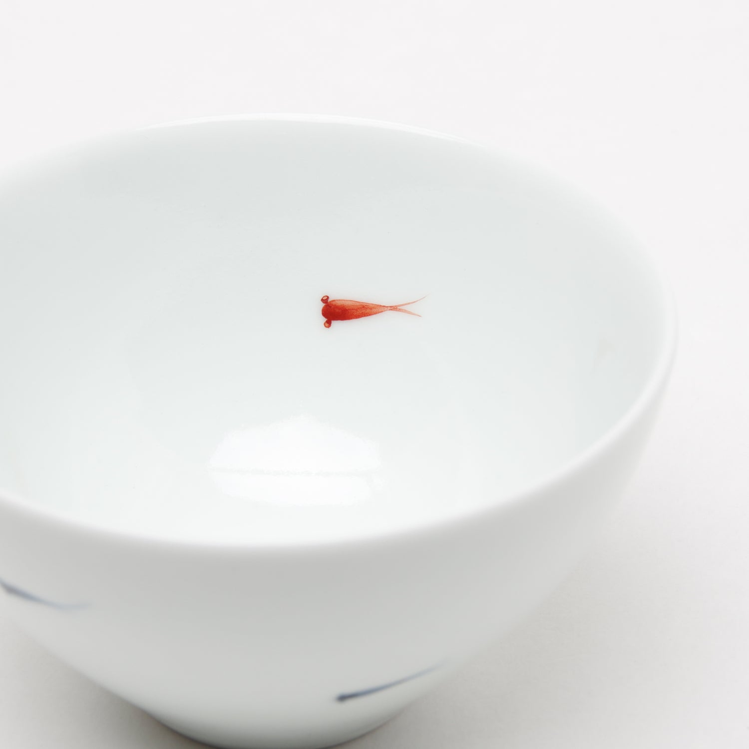 有田焼 メダカ 平仙茶(外青/内赤1匹) 180ml 有田焼 李荘窯 Studio1156