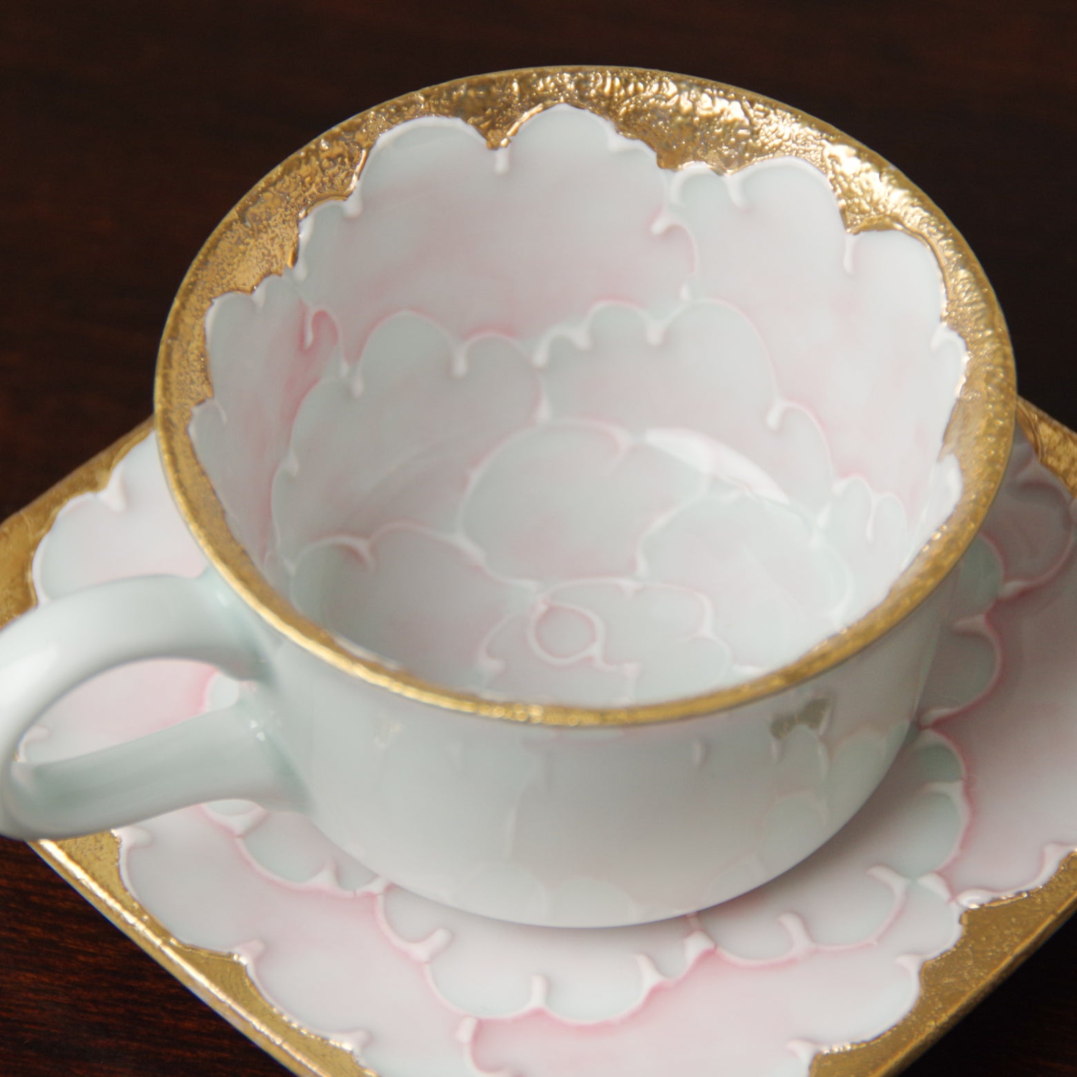 有田焼 金牡丹(ピンク) デミタス碗皿 75ml Bunzan コーヒーカップ Studio1156