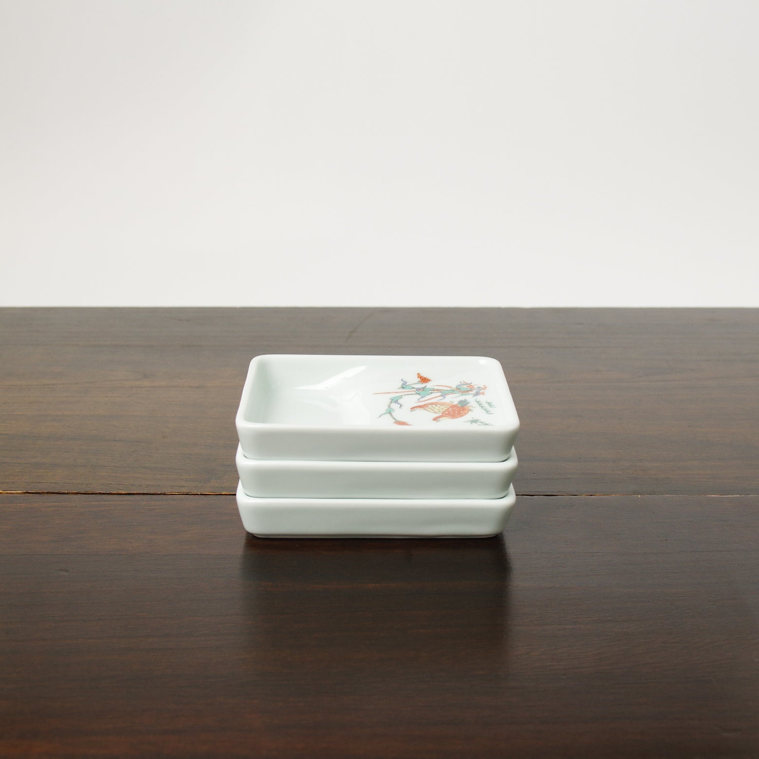 有田焼 錦 硯型醤油皿(うずら) 10cm Ojiyama Studio1156