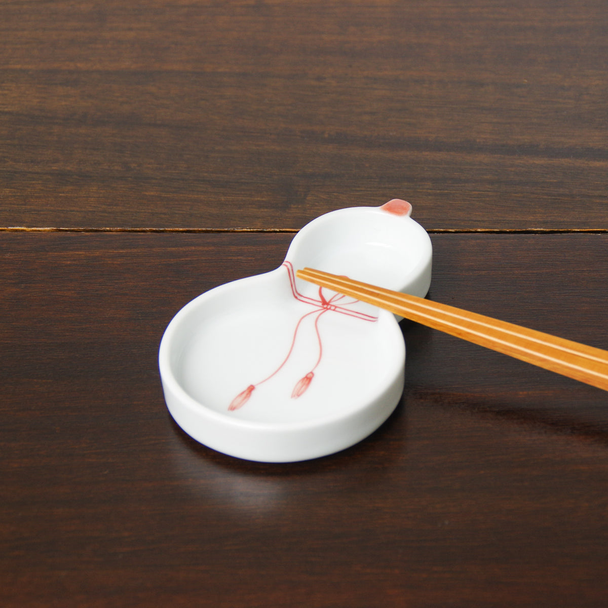 波佐見焼 瓢絵 瓢型小皿(赤) 11cm Korin Studio1156