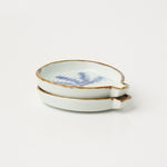 有田焼 うちわ小皿(水草/渕錆) 10.5cm Ojiyama Studio1156