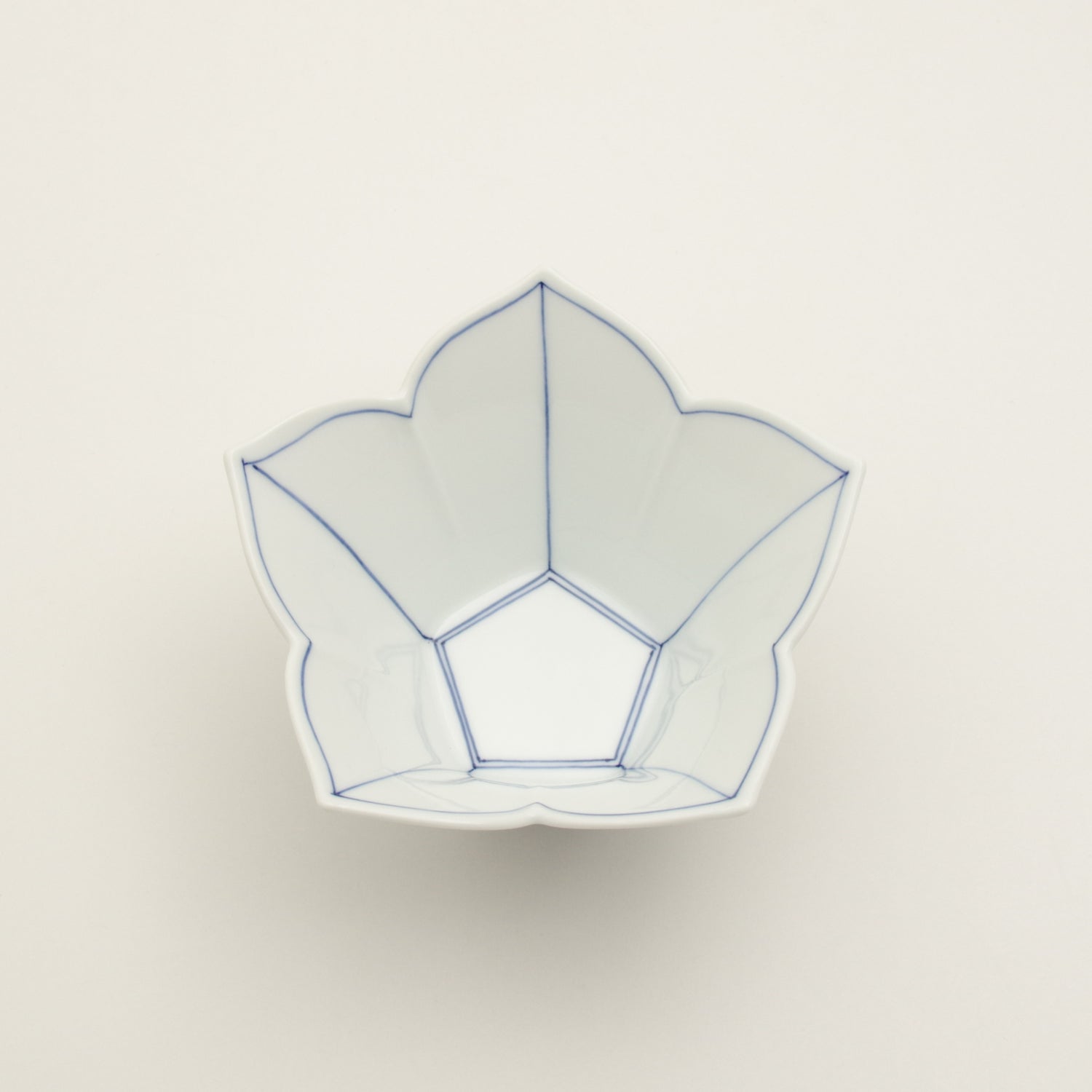 波佐見焼 桔梗筋 桔梗型反小鉢(青) 12.5cm Korin Studio1156
