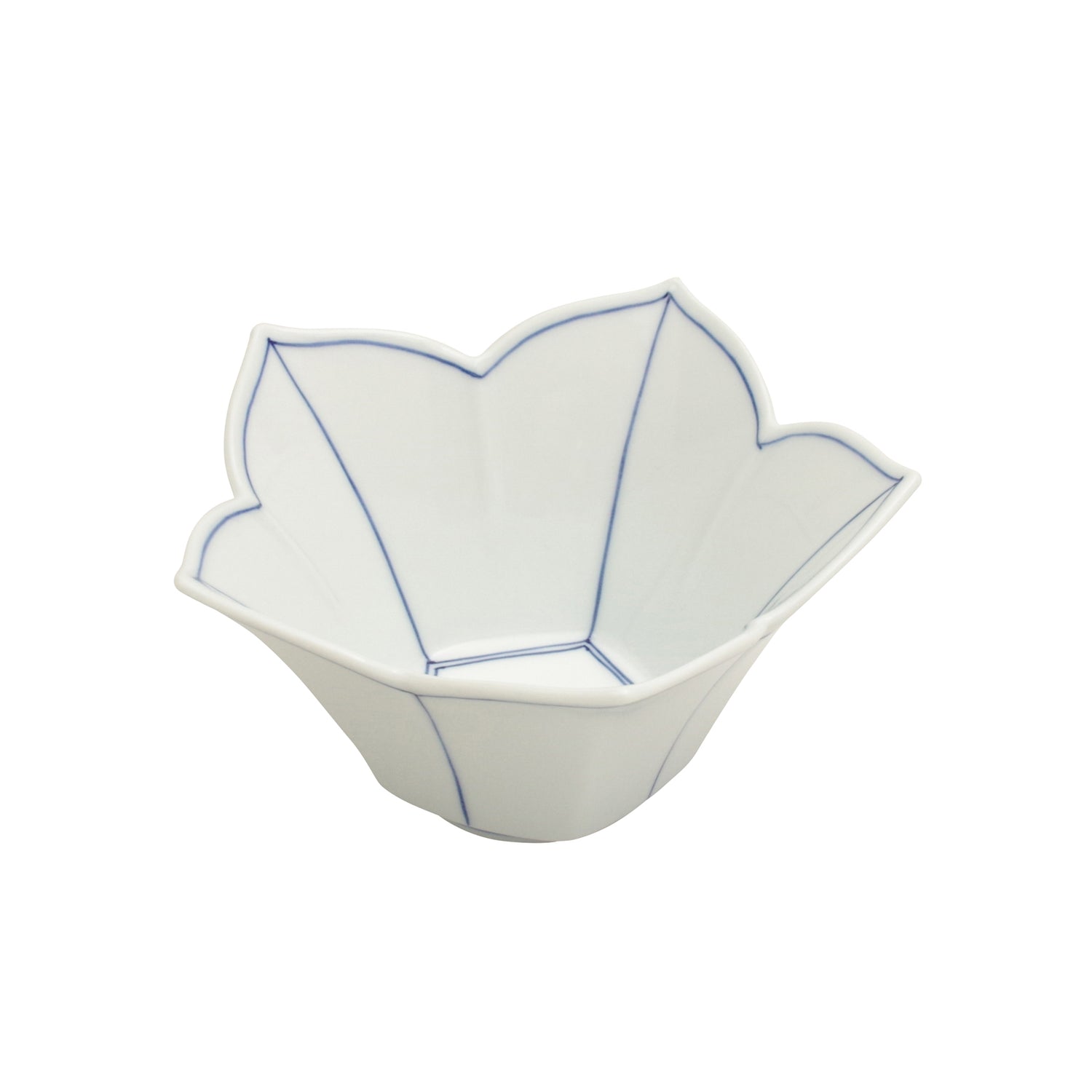 波佐見焼 桔梗筋 桔梗型反小鉢(青) 12.5cm Korin Studio1156
