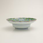 波佐見焼 錦 牡丹唐草 広渕深皿(緑) 15.5cm Korin Studio1156