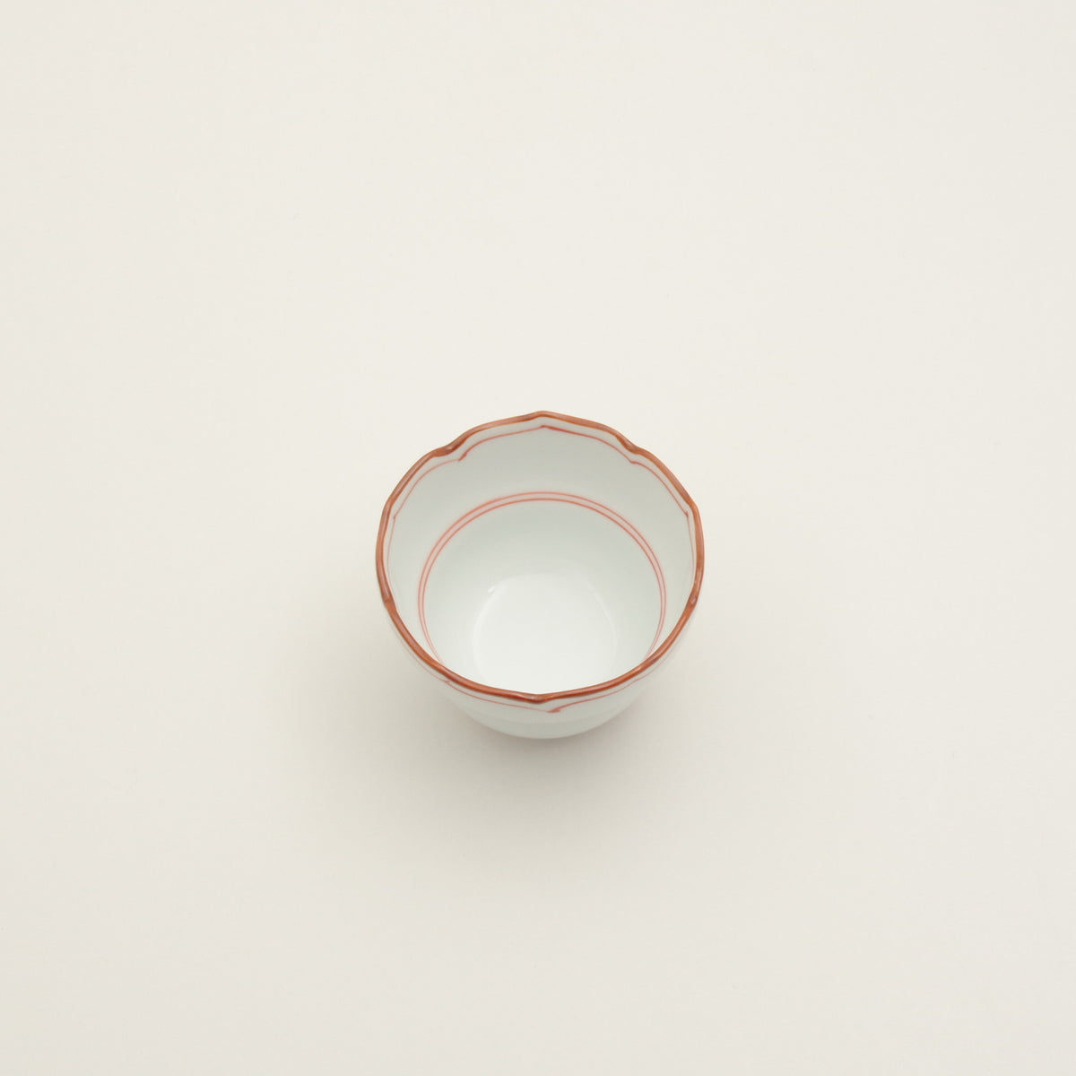 波佐見焼 渕錆 見込筋 桔梗ひさご型小鉢(赤) 7cm Korin Studio1156