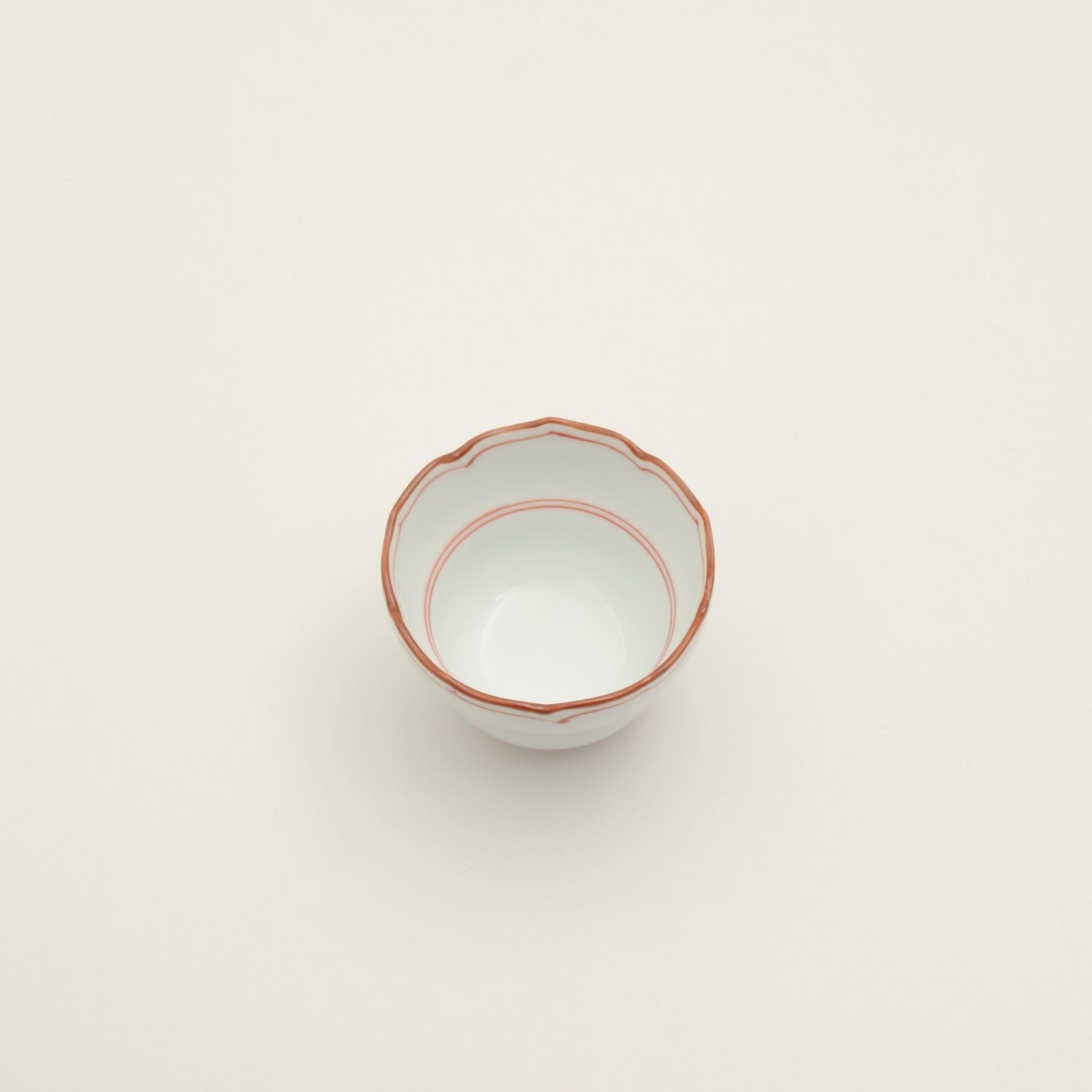 波佐見焼 渕錆 見込筋 桔梗ひさご型小鉢(赤) 7cm Korin Studio1156