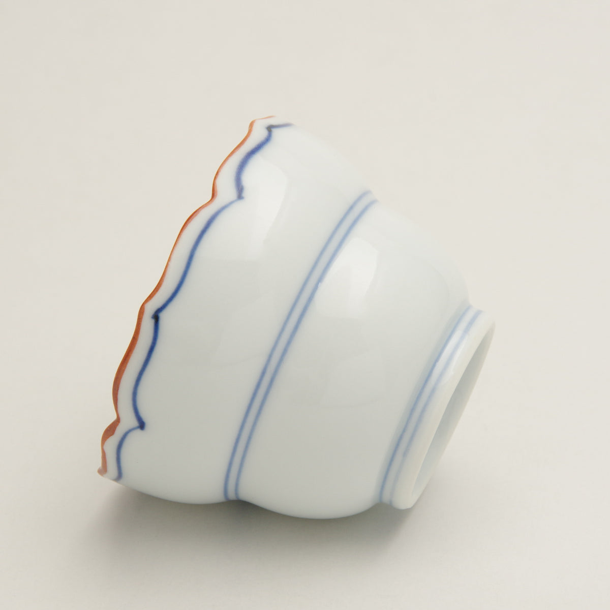 波佐見焼 渕錆 見込筋 桔梗ひさご型小鉢(染付) 6.8cm Korin Studio1156