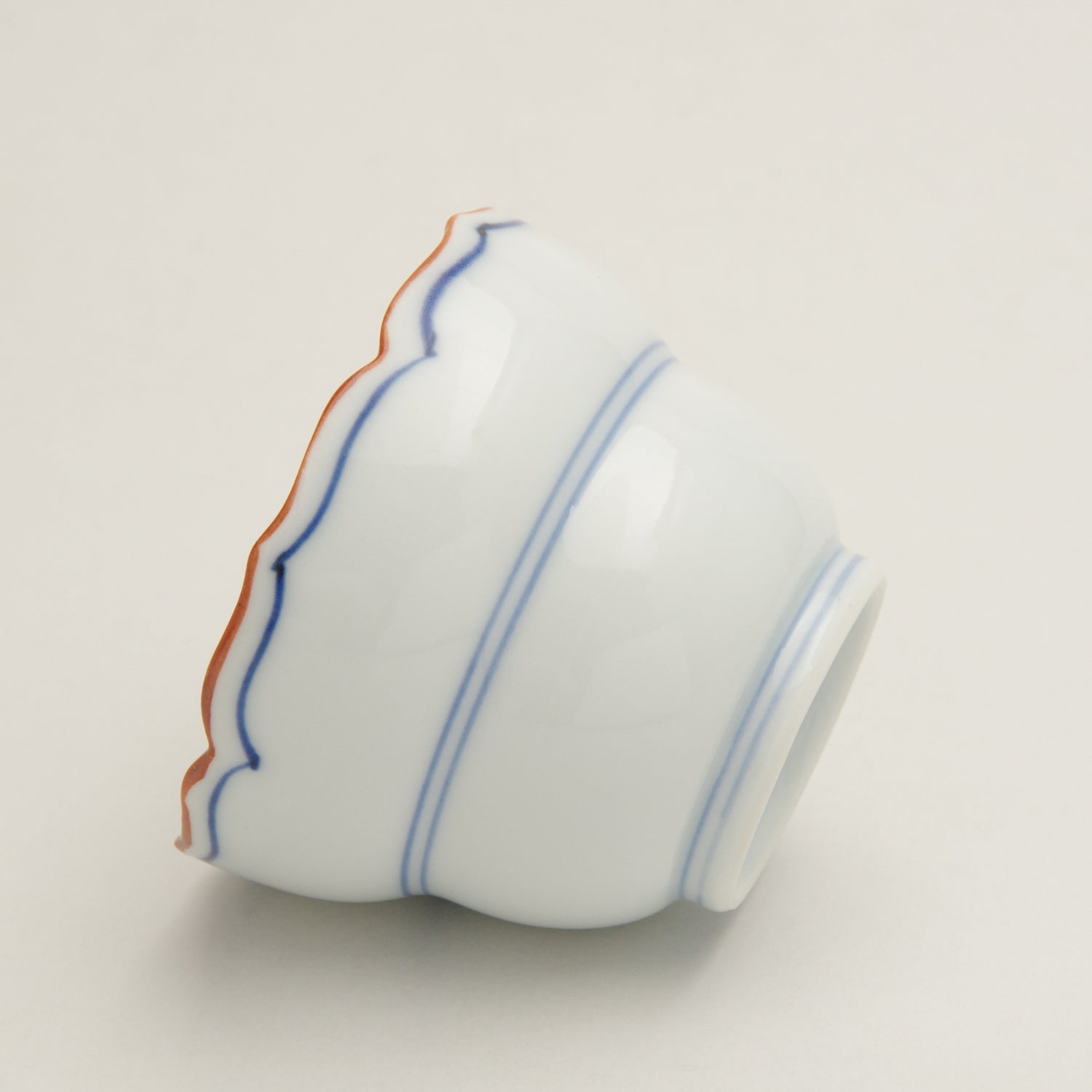 波佐見焼 渕錆 見込筋 桔梗ひさご型小鉢(染付) 6.8cm Korin Studio1156