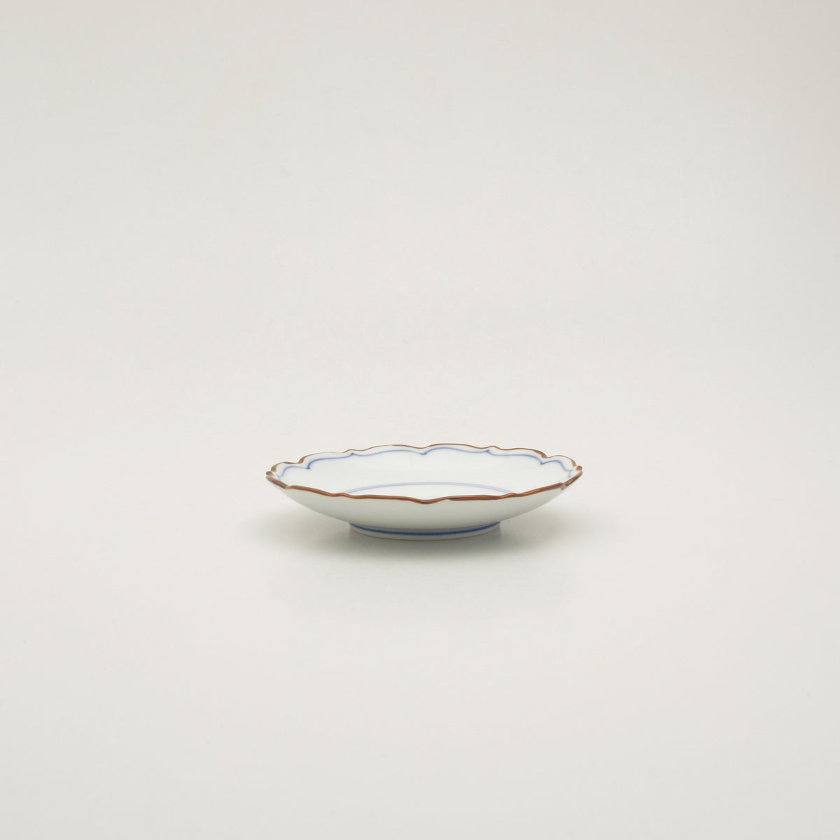 波佐見焼 渕錆 見込筋 桔梗渕3寸皿(青) 9.5cm Korin Studio1156
