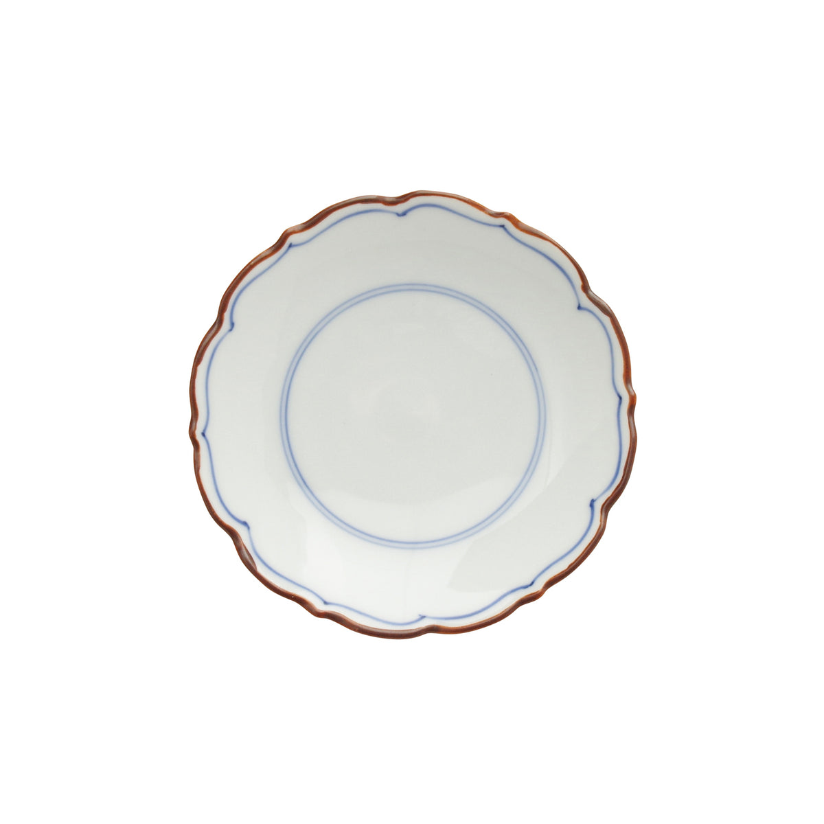 波佐見焼 渕錆 見込筋 桔梗渕3寸皿(青) 9.5cm Korin Studio1156