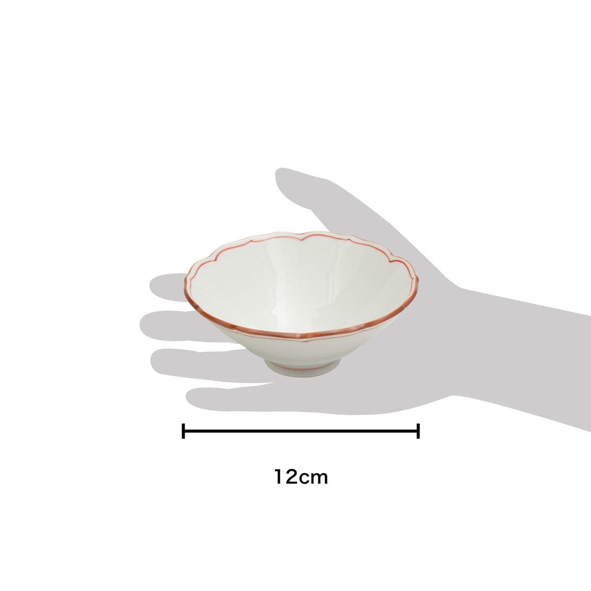 波佐見焼 渕錆 桔梗高台中鉢(赤) 12cm Korin Studio1156