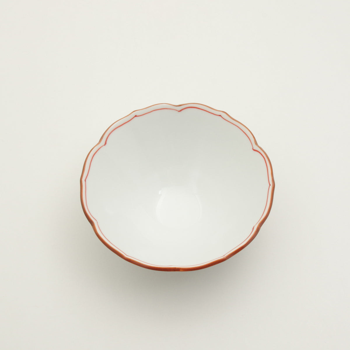 波佐見焼 渕錆 桔梗高台中鉢(赤) 12cm Korin Studio1156