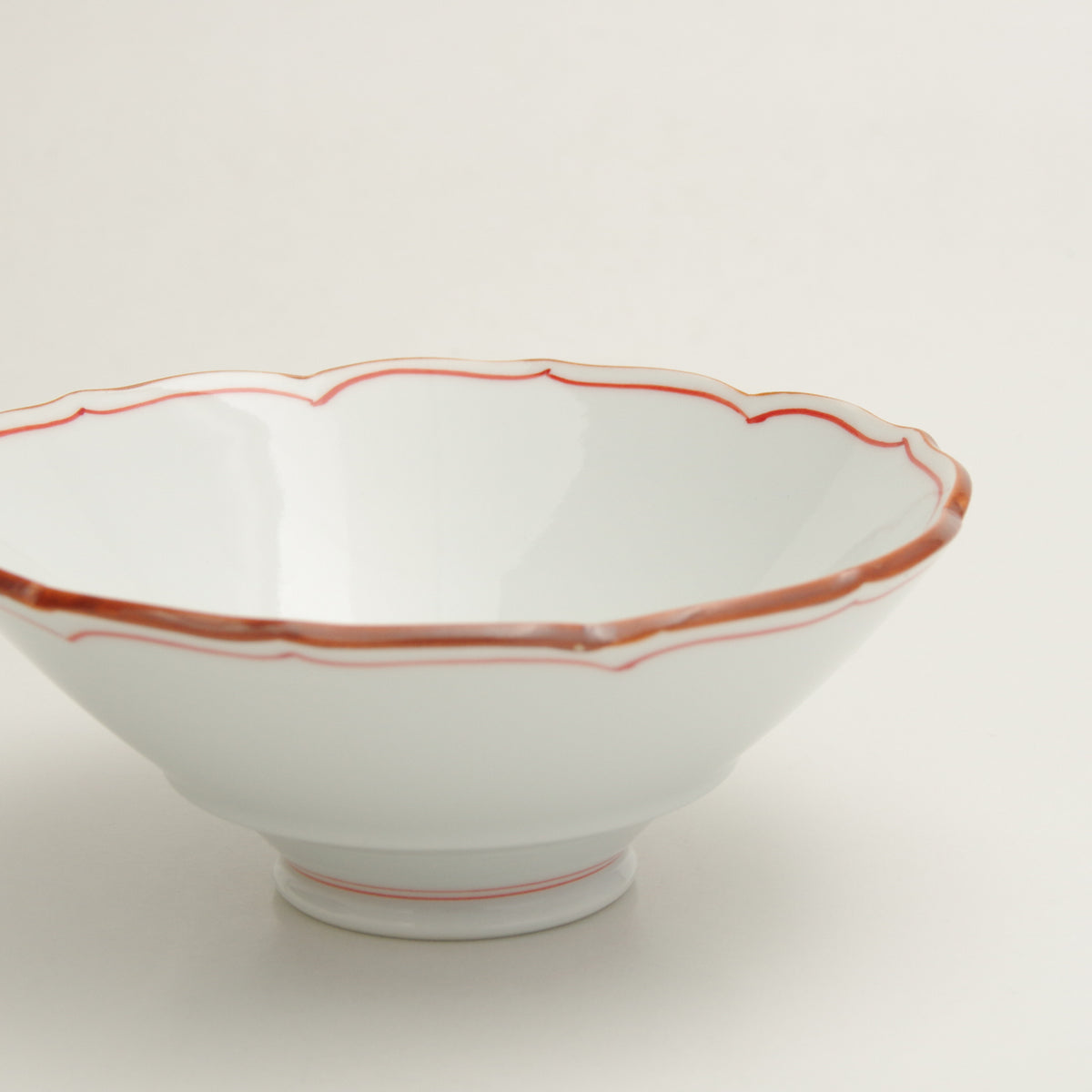 波佐見焼 渕錆 桔梗高台中鉢(赤) 12cm Korin Studio1156