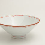 波佐見焼 渕錆 桔梗高台中鉢(赤) 12cm Korin Studio1156