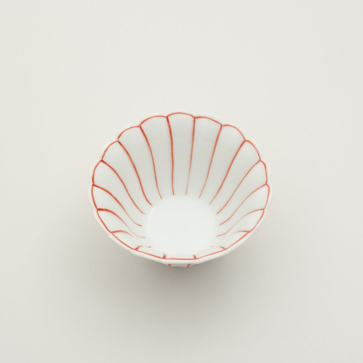 有田焼 薄渕 菊割小鉢(大/赤) 10.8cm Ojiyama Studio1156