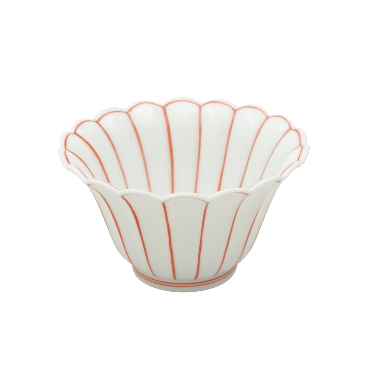 有田焼 薄渕 菊割小鉢(大/赤) 10.8cm Ojiyama Studio1156