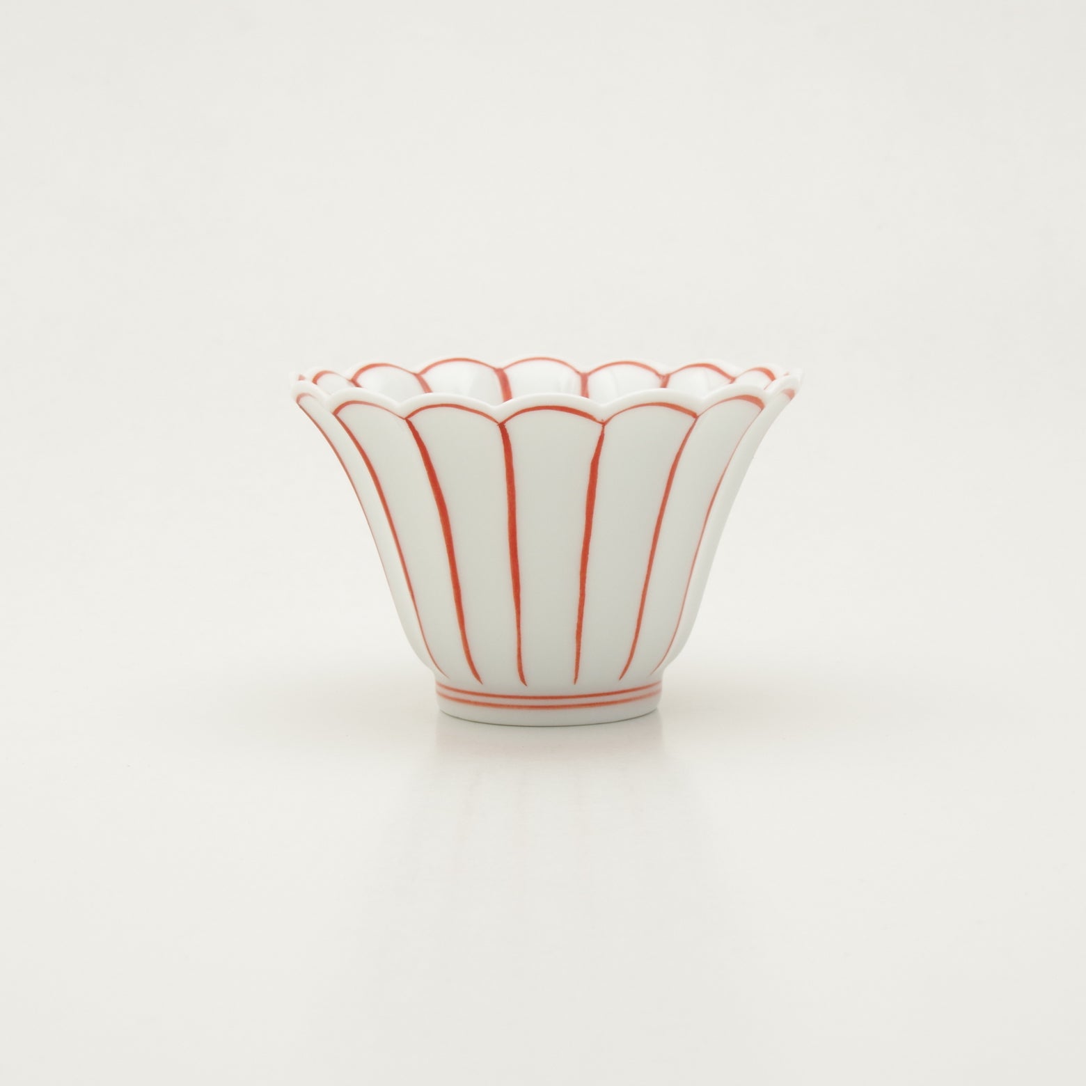 有田焼 薄渕 菊割小鉢(小/赤) 8.5cm Ojiyama Studio1156