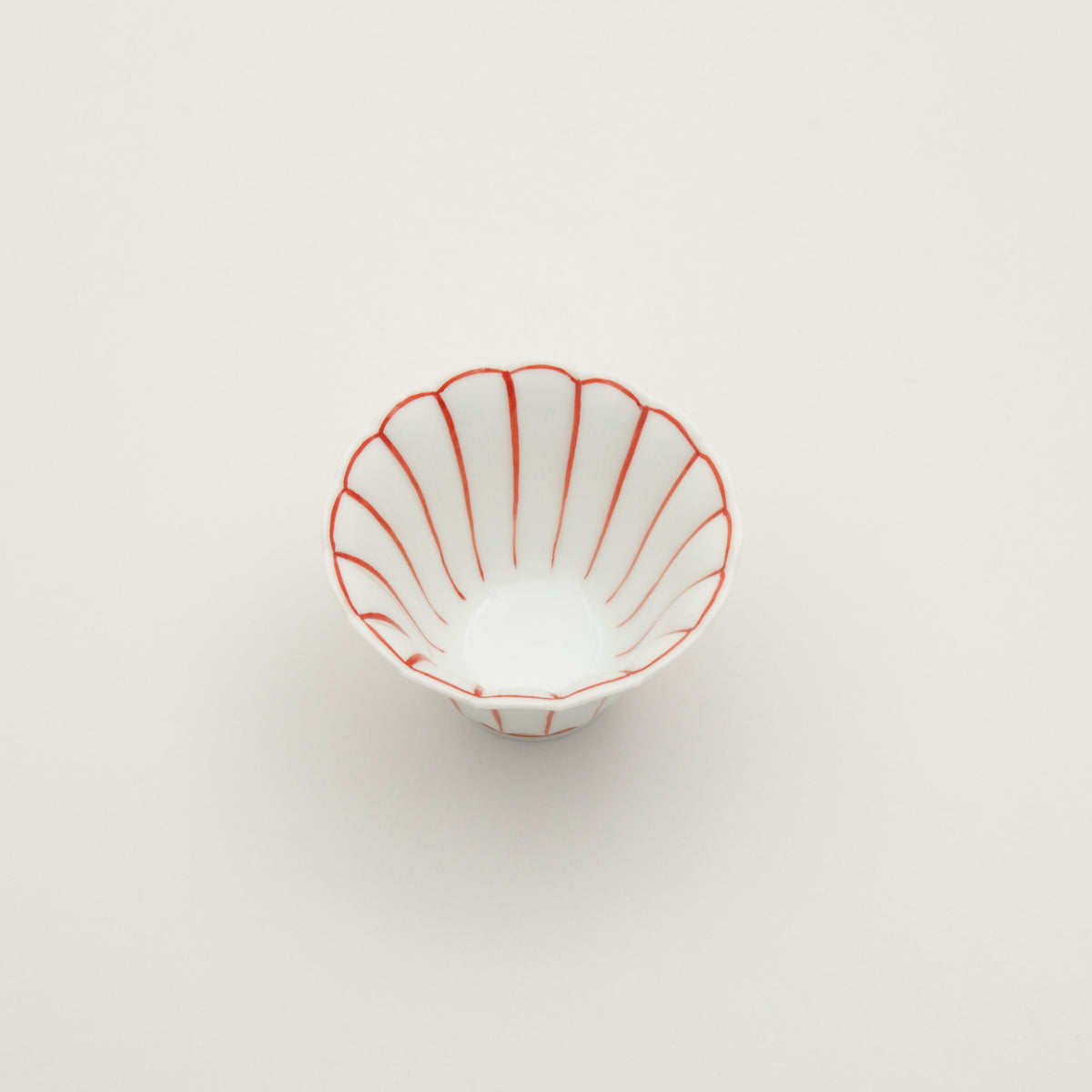 有田焼 薄渕 菊割小鉢(小/赤) 8.5cm Ojiyama Studio1156