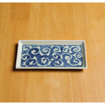 有田焼 Combo 長角プレート皿(S) 染唐草 15cm Bunzan Studio1156