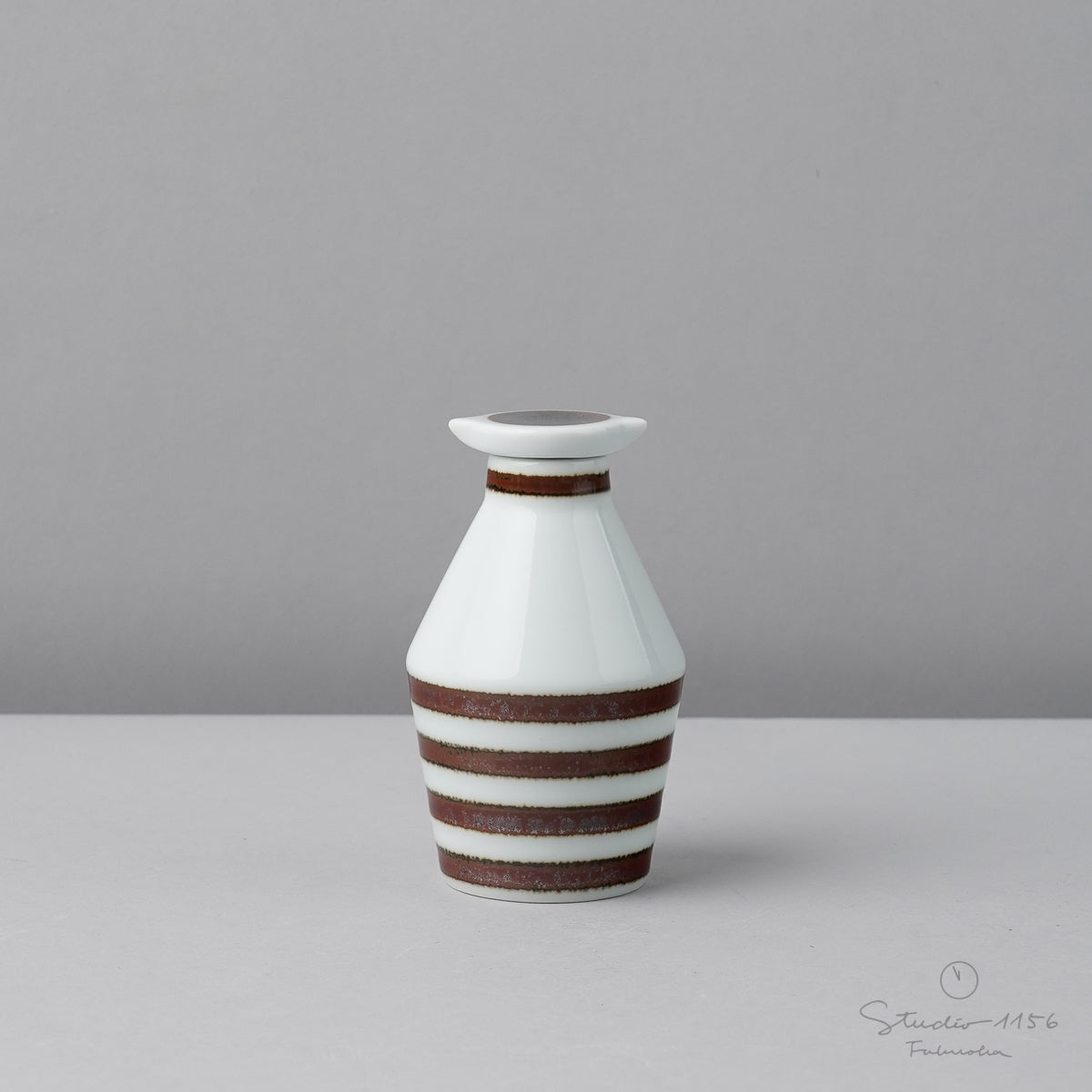 波佐見焼 es soy pot (L) 醤油さし 100ml ボーダーブラウン essence Studio1156
