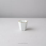 有田焼 銀彩染付 六角酒盃 ぐい呑 60ml 白磁渕金 Fukuju Studio1156
